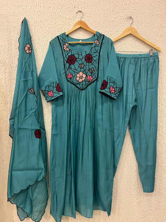 Cotton embroidery work salwar suit