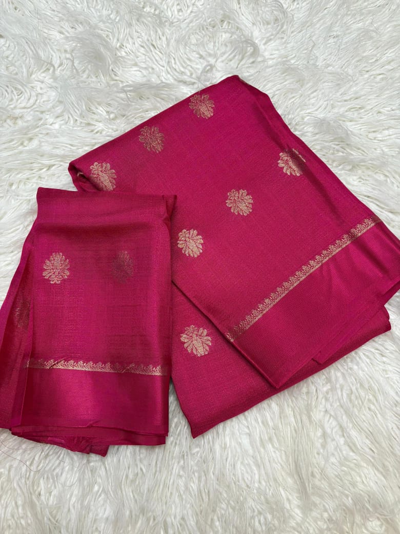 Pure viscose soft jute with satin patta border with jacquard putta sarees