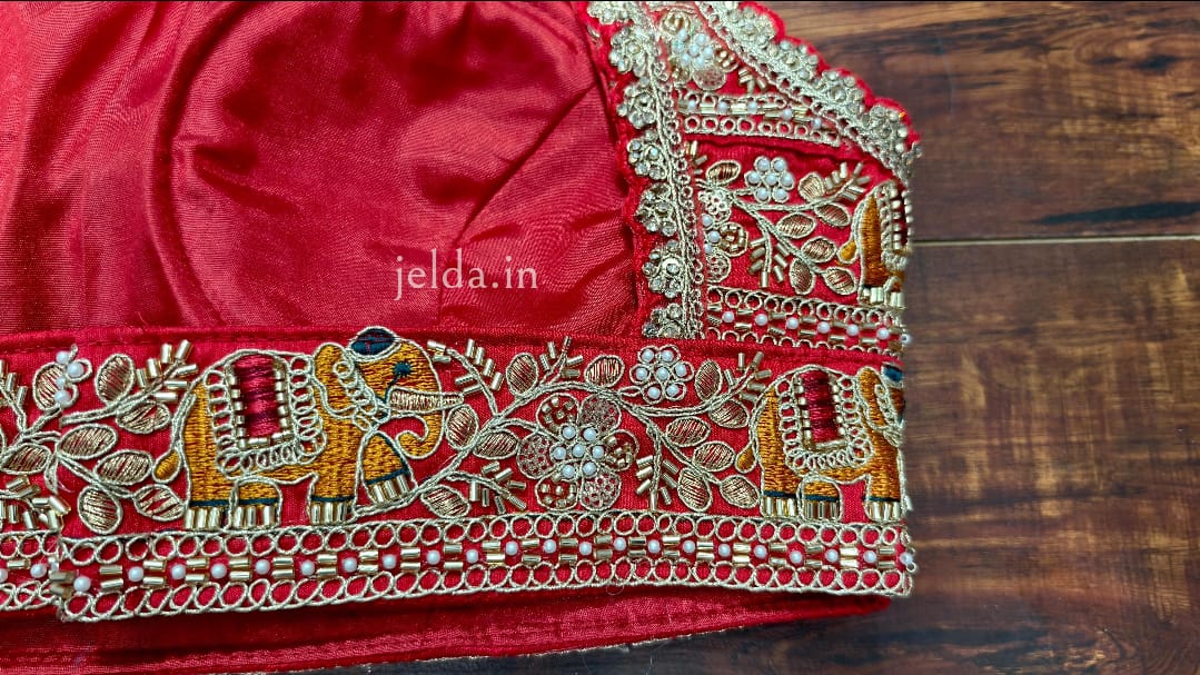 Heavy Embroidery work halter neck sleeveless - custom made blouses