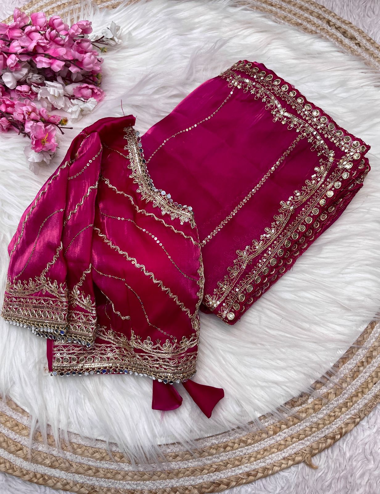 Pure Zimmy Choo Satin Saree