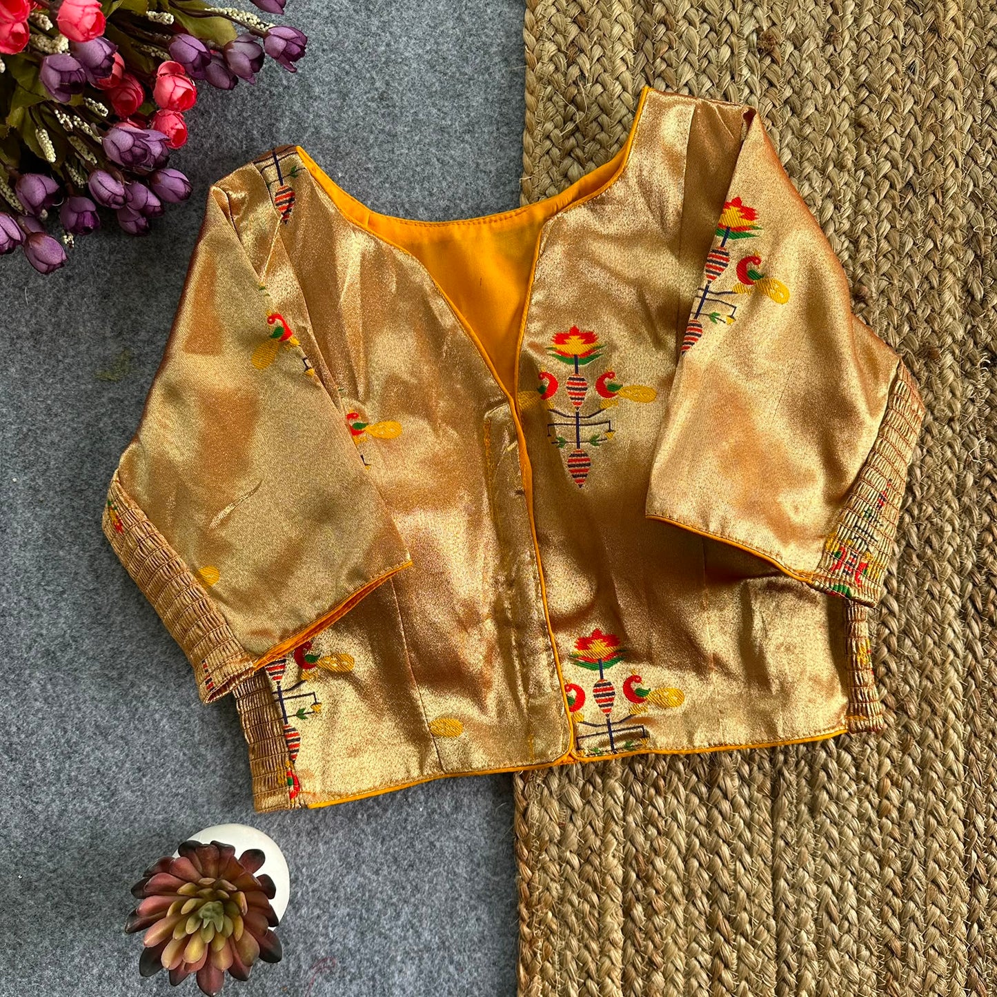 Paithani Elastic ready made blouse