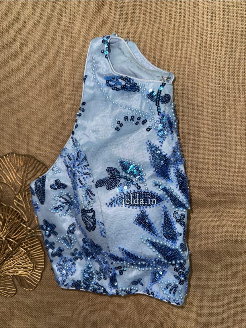High-Neck Heavy Embroidered Blouses – Designer Sequin Edition