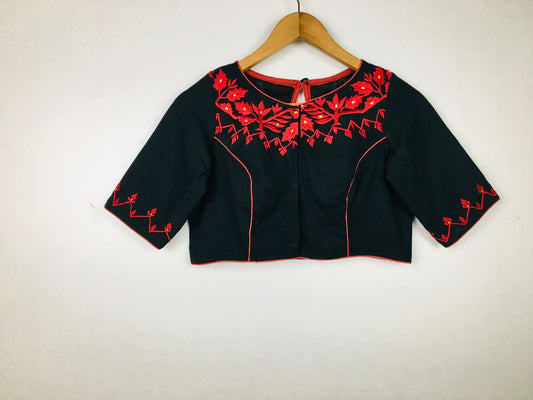 Cotton embroidered designer blouses