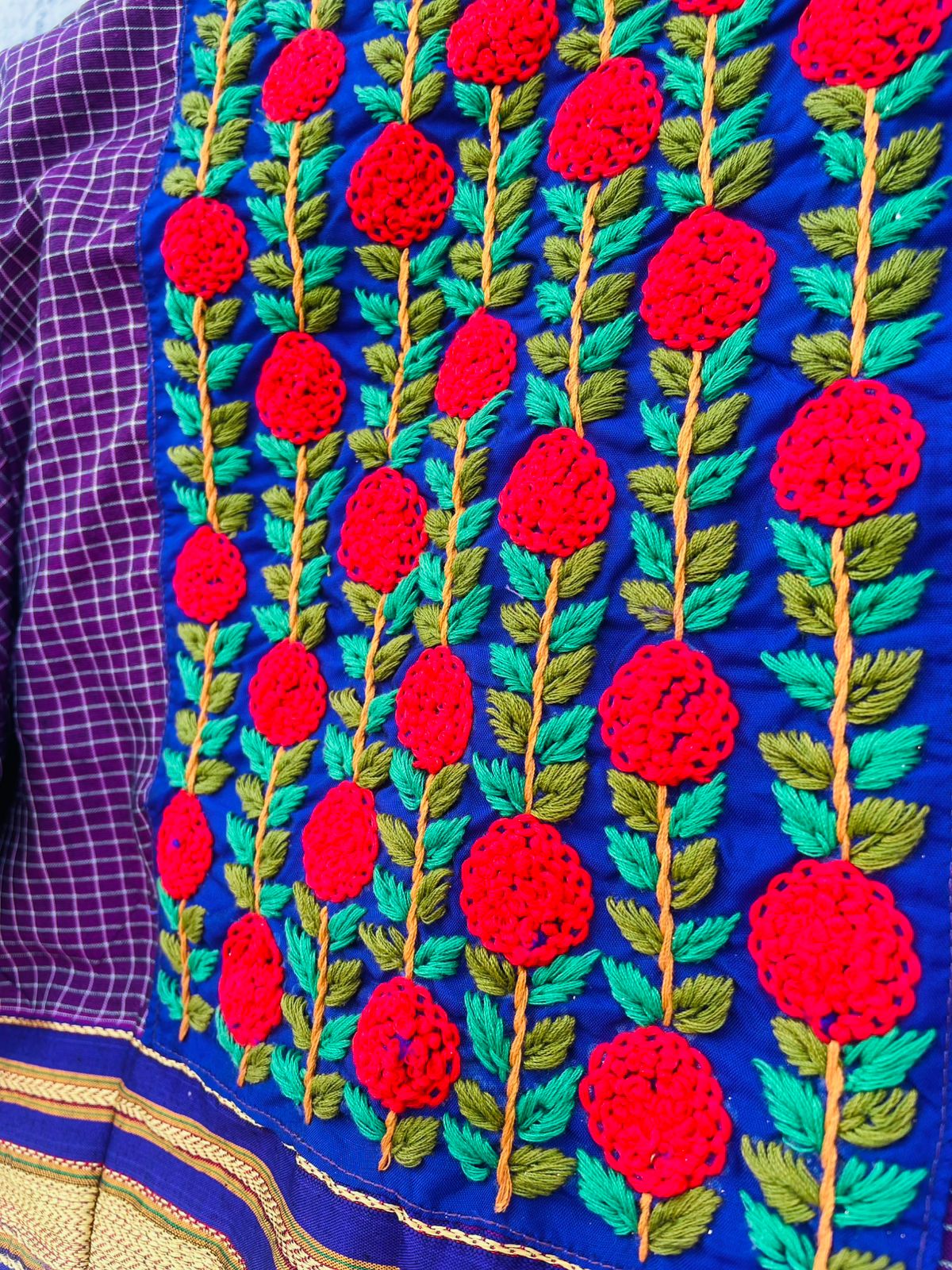 Embroidery handwork designer blouse