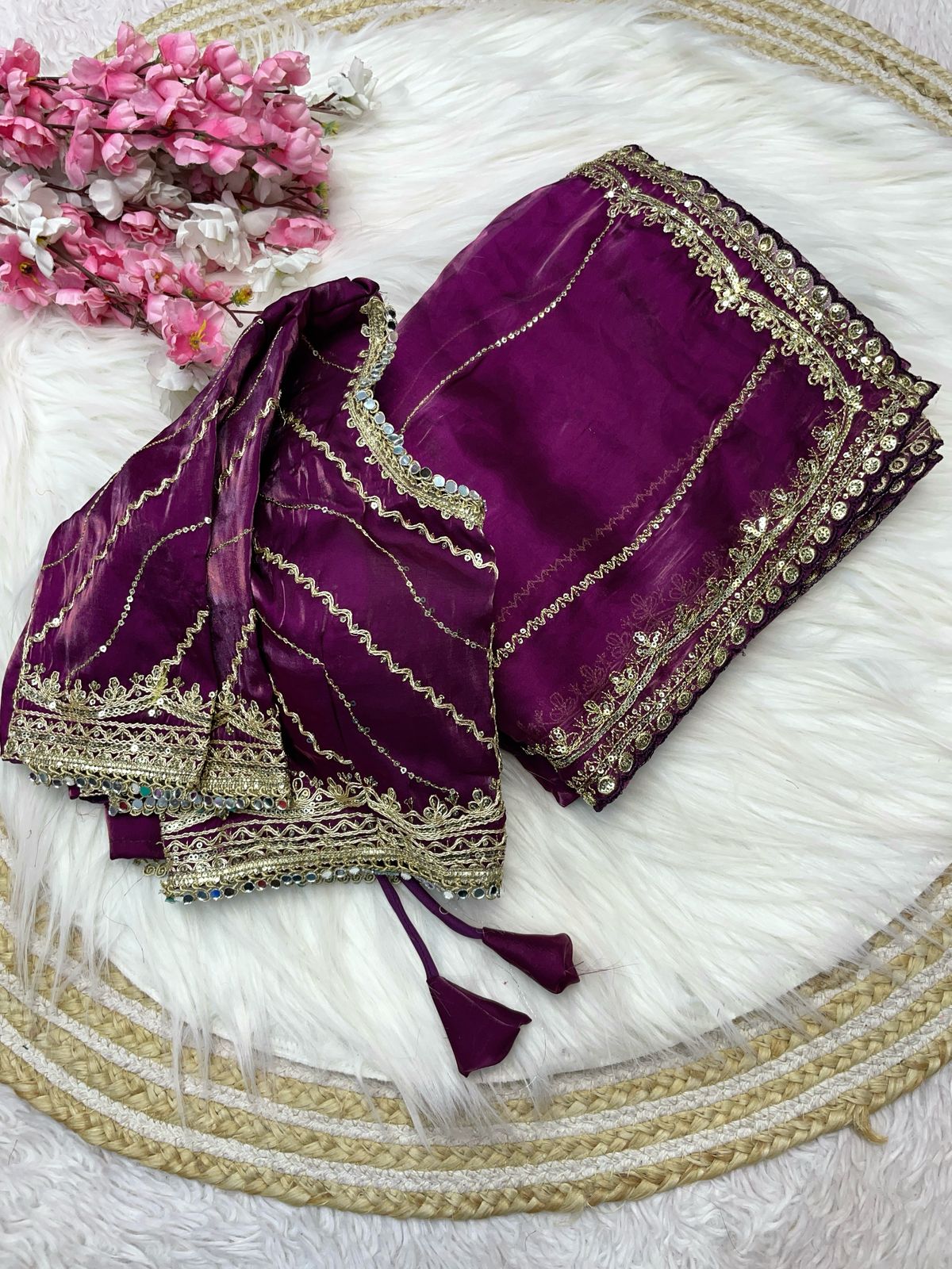 Pure Zimmy Choo Satin Saree