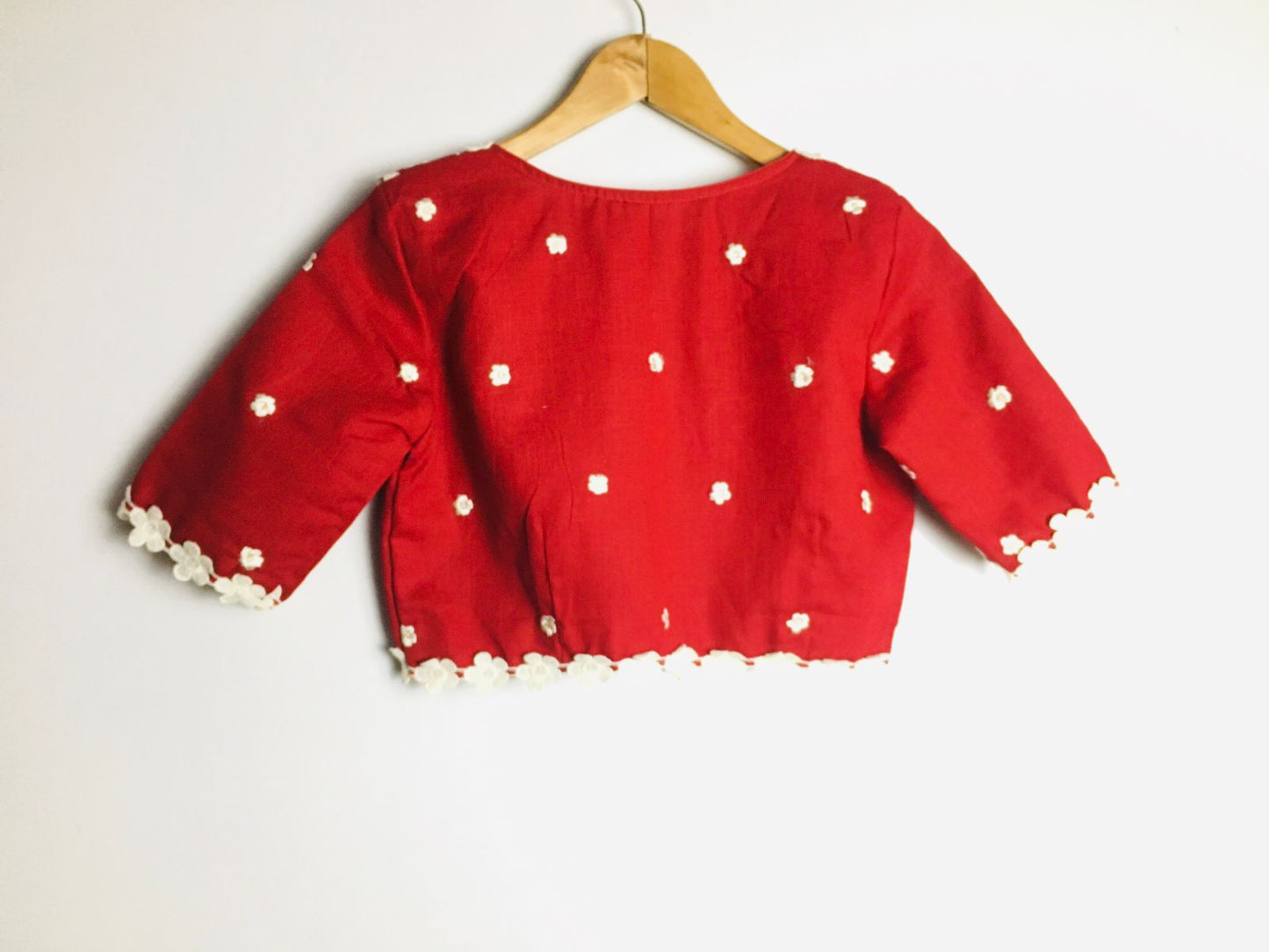 Cotton Embroidery Collar Neck - Premium Designer Blouse