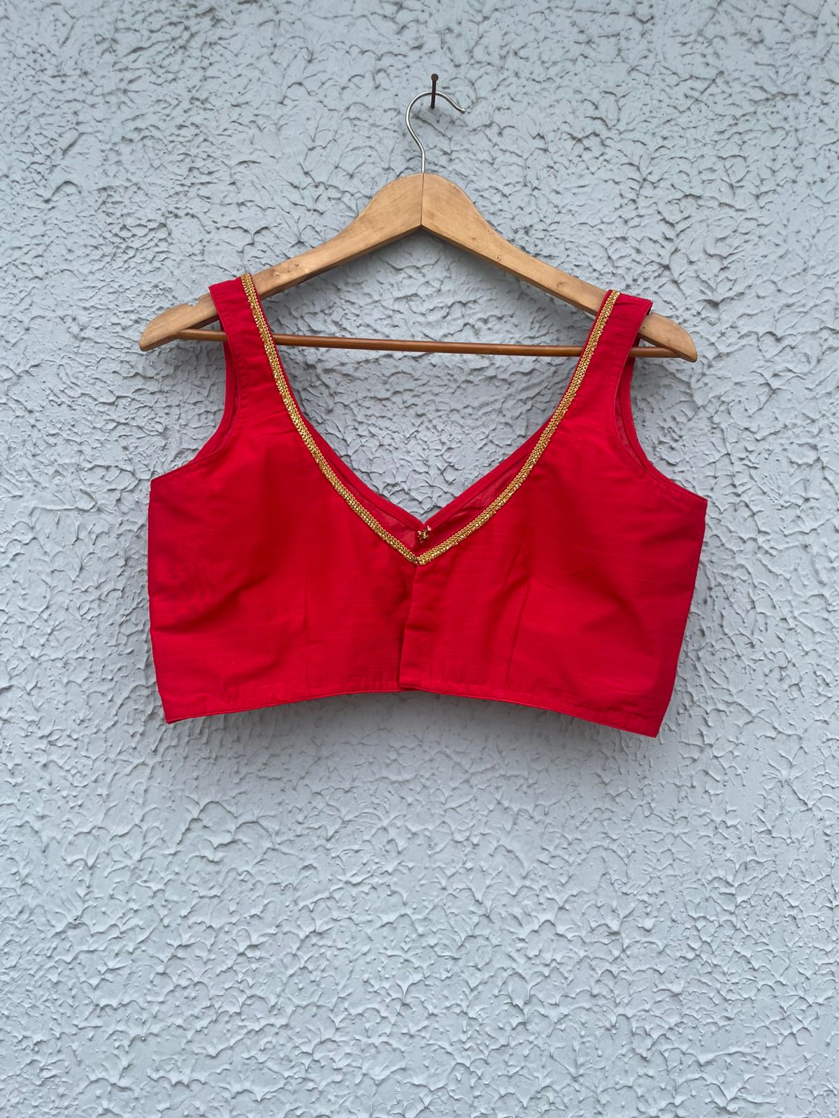 Raw silk with golden lace work designer blouses