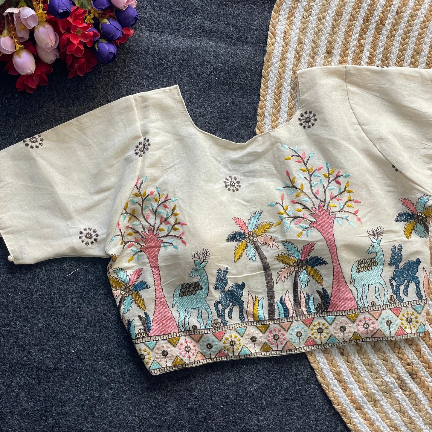 Heavy Cotton Embroidery Work - Premium Ready Made Blouses