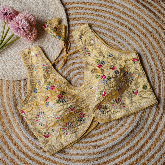 Beautiful embroidery cover with sequins and coding all over ready made blouses