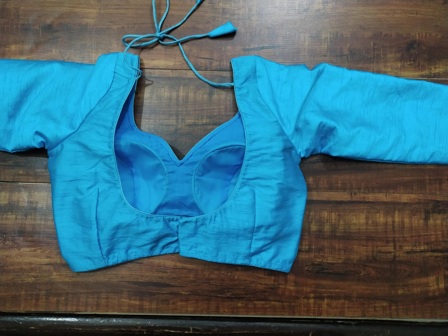 Pure dupion white full sleeves custom made blouse