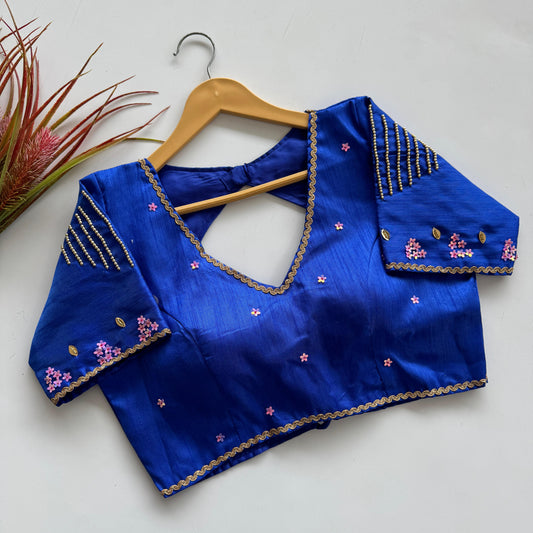 A beauty of golden handwork work all over ready made blouses
