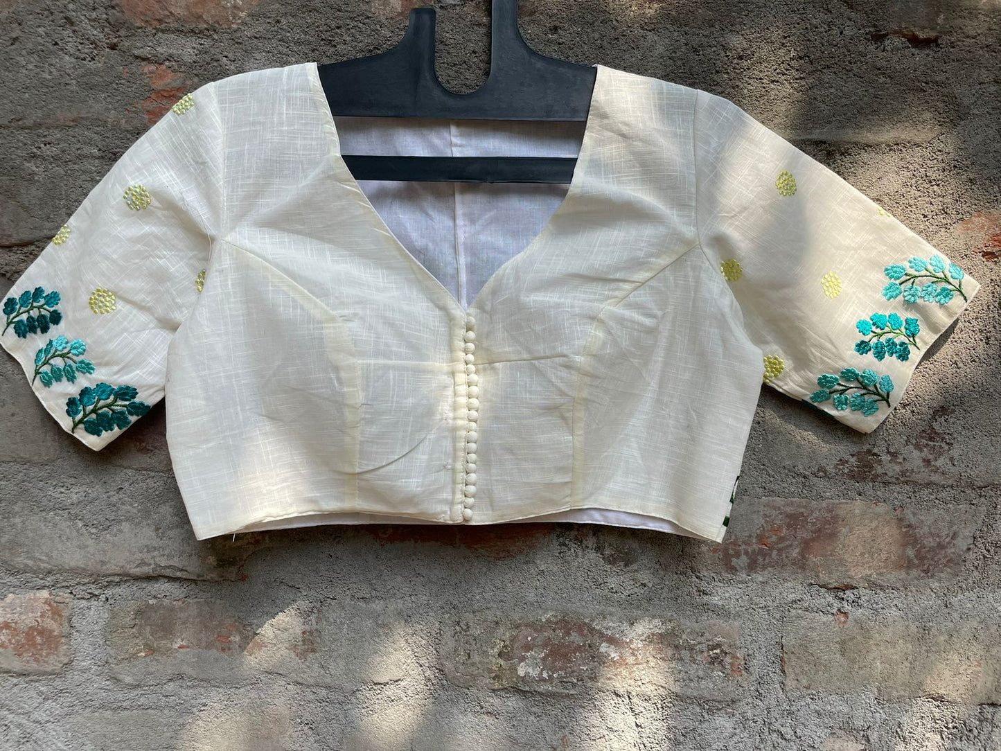 Cotton embroidery work designer blouse