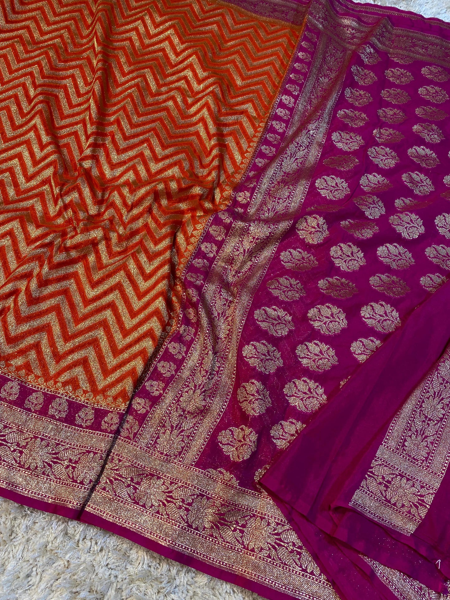 Handloom Banarasi Katan Georgette Silk Saree