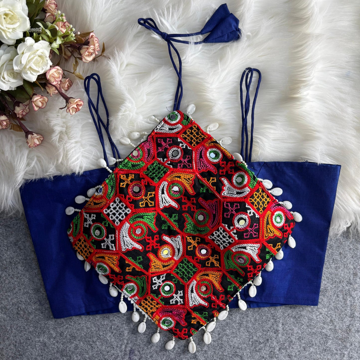 Heavy Embroidery With traditional Lace ready made blouse