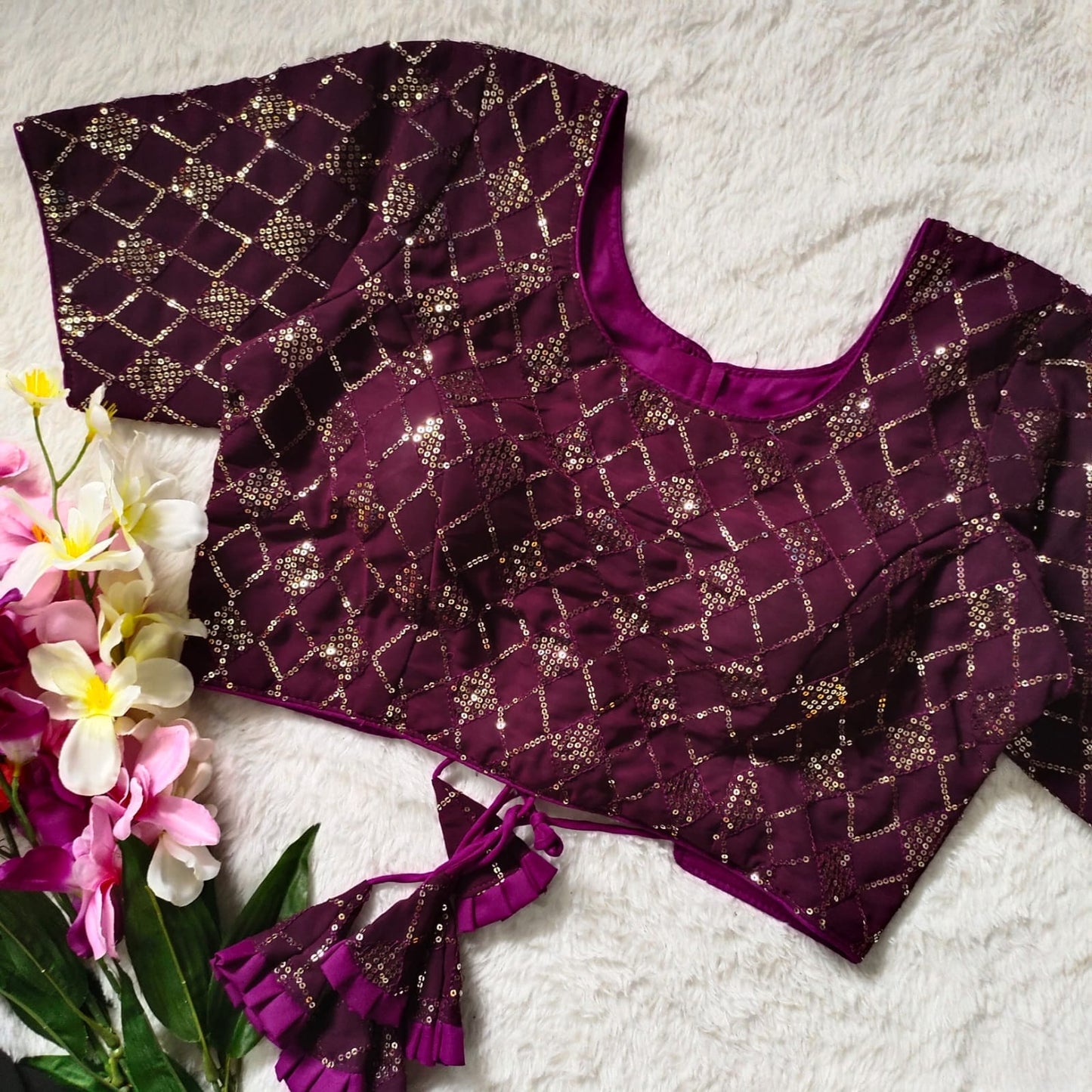 Launching new designer Heavy Georgette with  sequins work - Premium Readymade Blouse