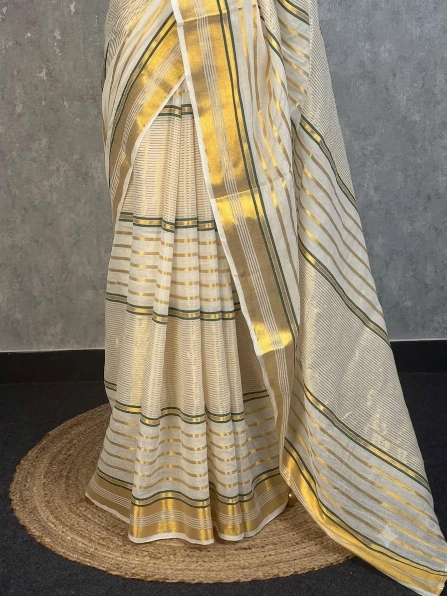 Cotton 120 count Naksha border saree