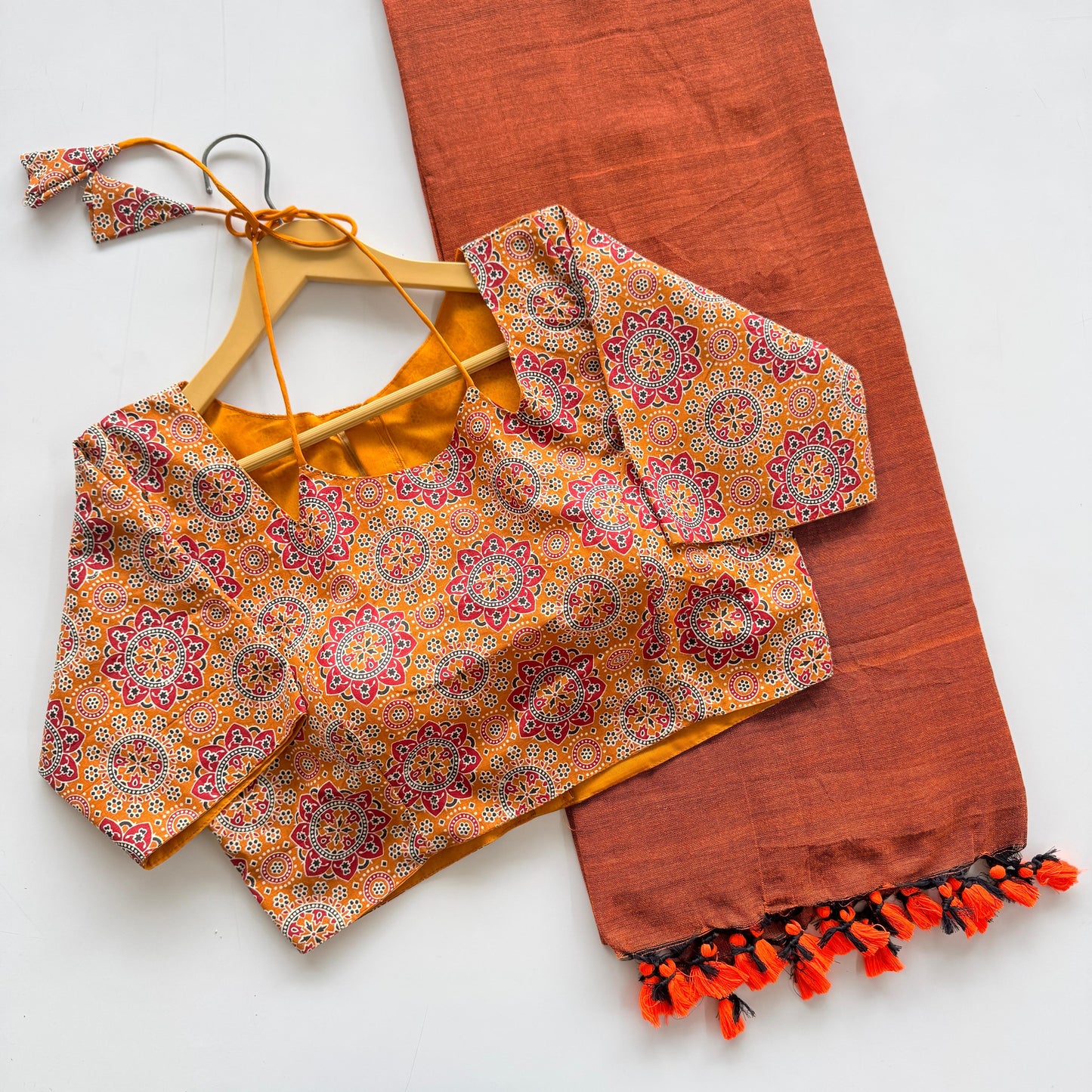 Pure cotton saree with ready made blouse