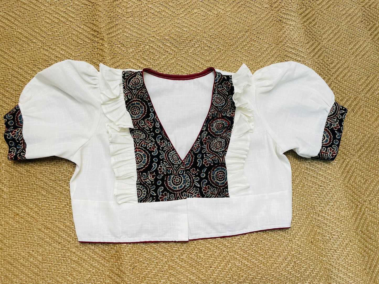 Cotton Printed With Frill - Premium Designer Blouse
