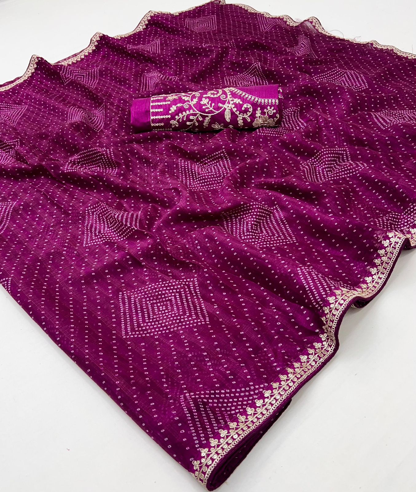 Soft Chiffon Embroidery lace saree