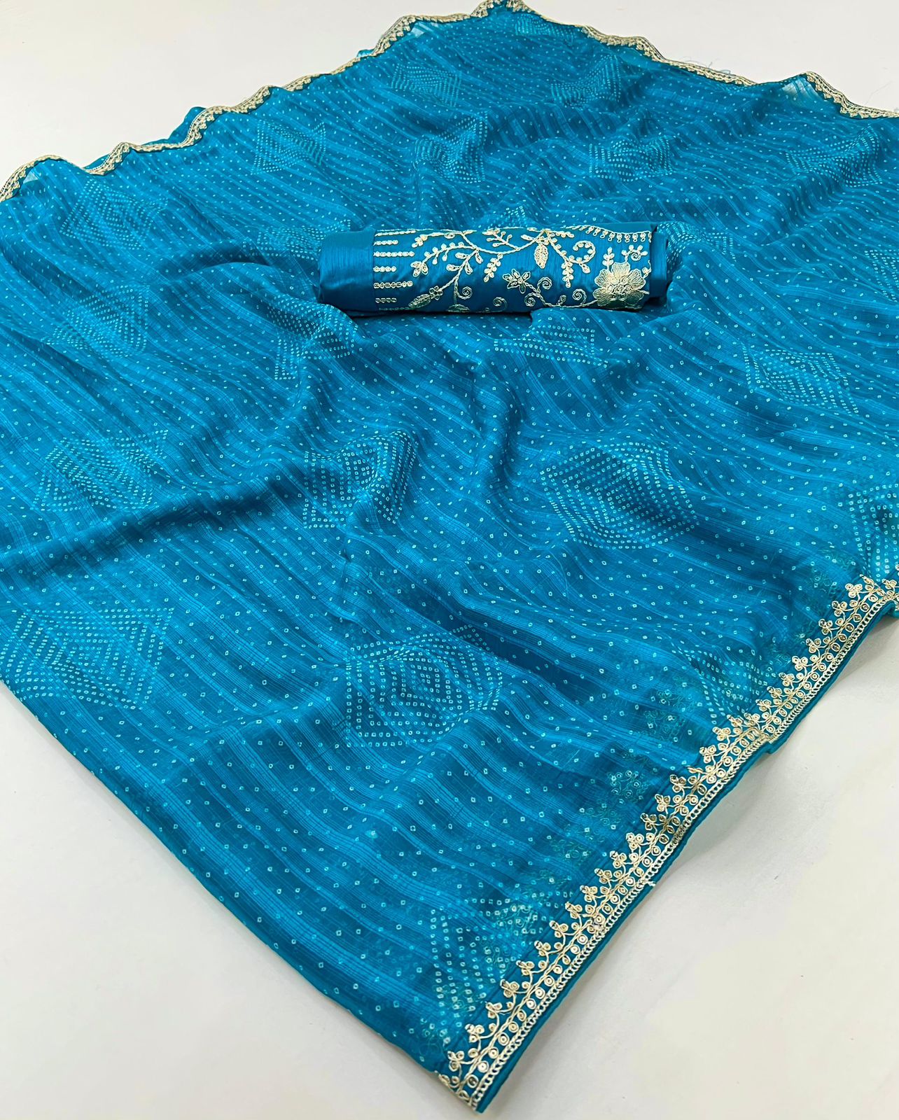 Soft Chiffon Embroidery lace saree