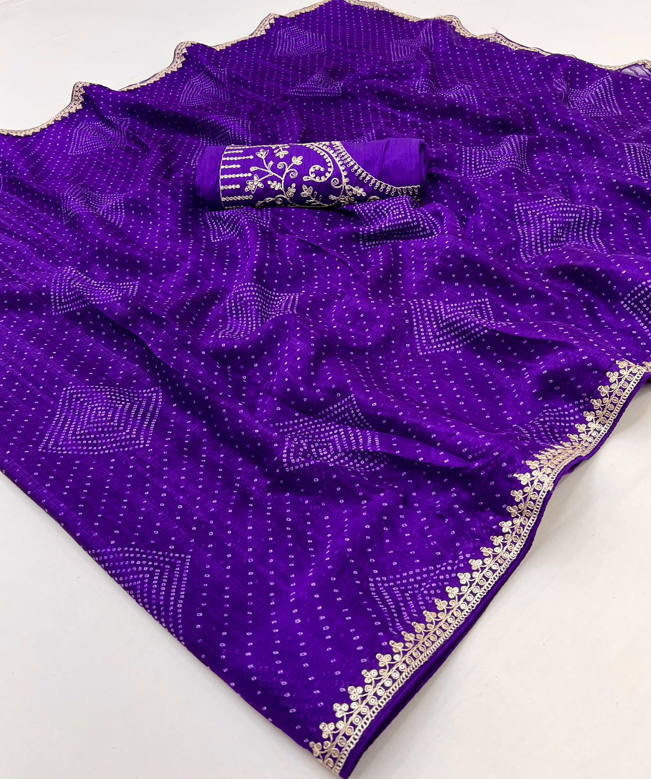 Soft Chiffon Embroidery lace saree