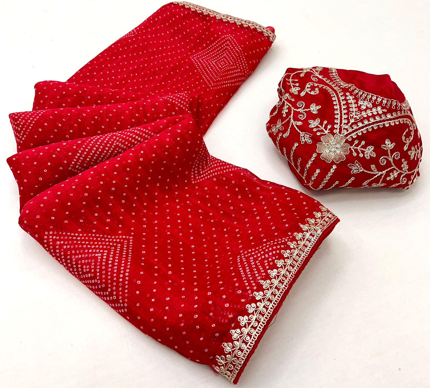 Soft Chiffon Embroidery lace saree