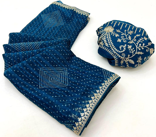 Soft Chiffon Embroidery lace saree