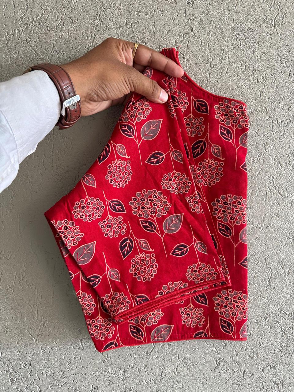 Pure Ajrakh Cotton ready made blouse