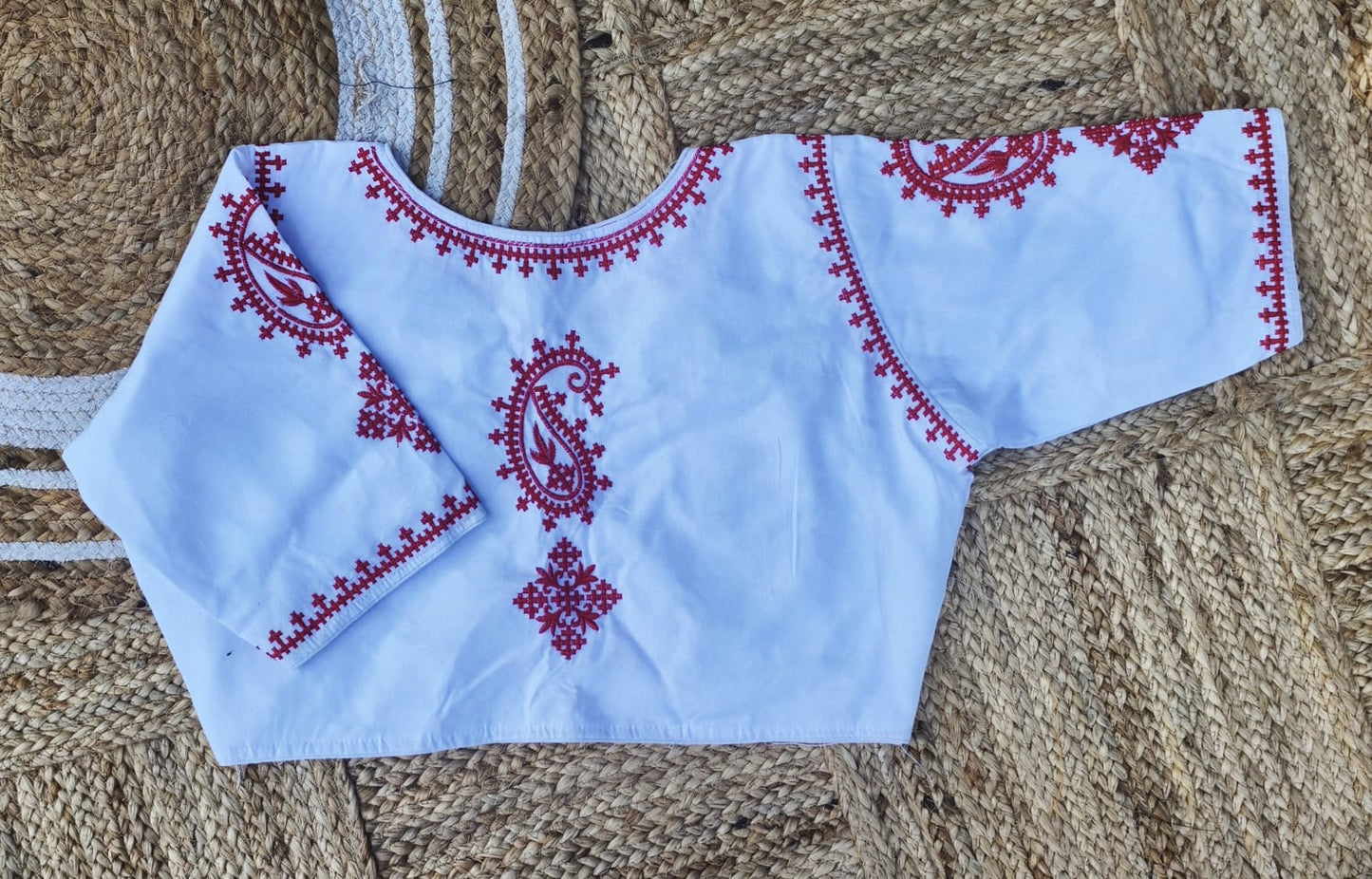 Kalka Embroidery Malai Cotton - Premium Readymade Blouse