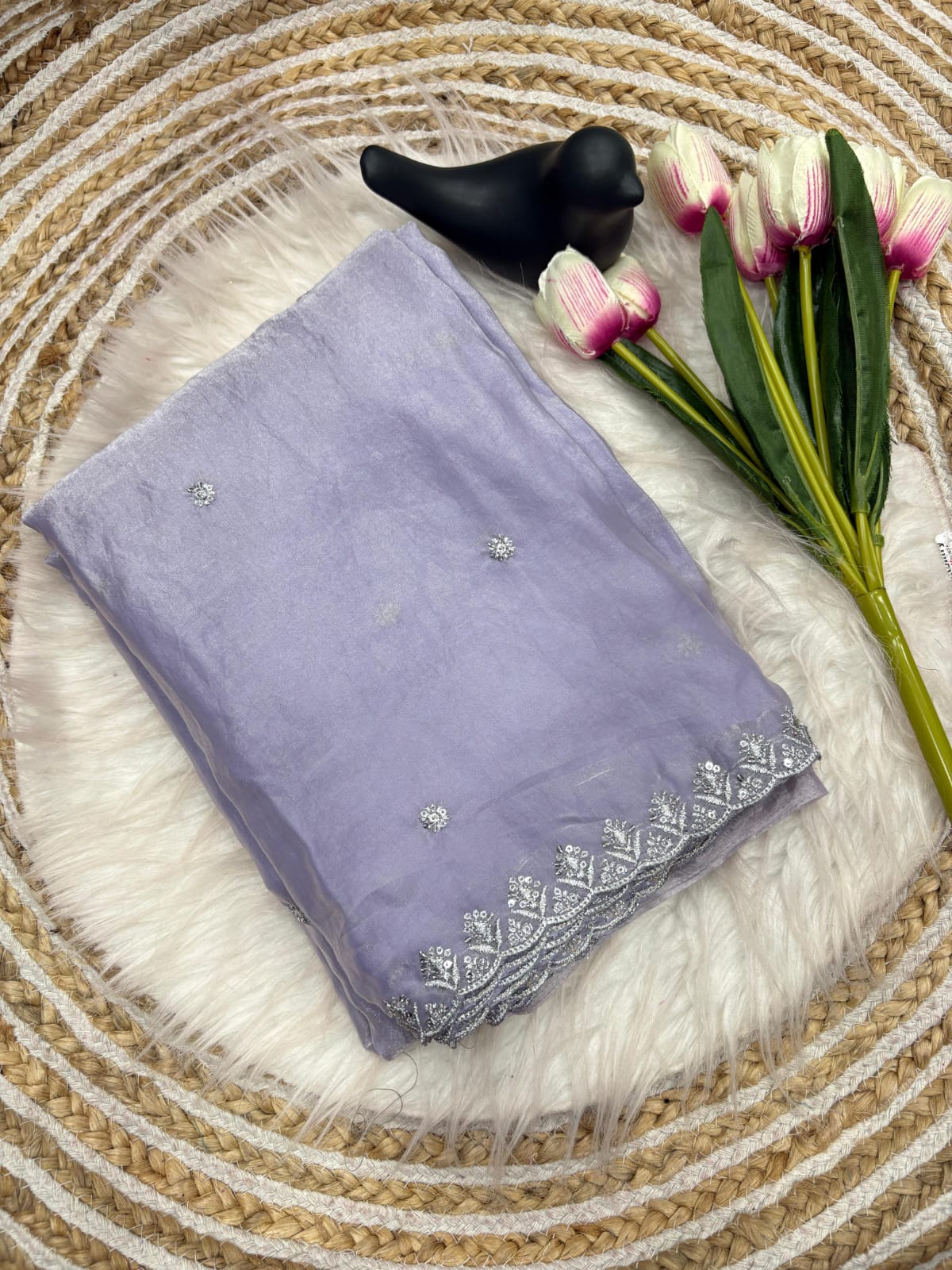 Fandy satin space silk saree