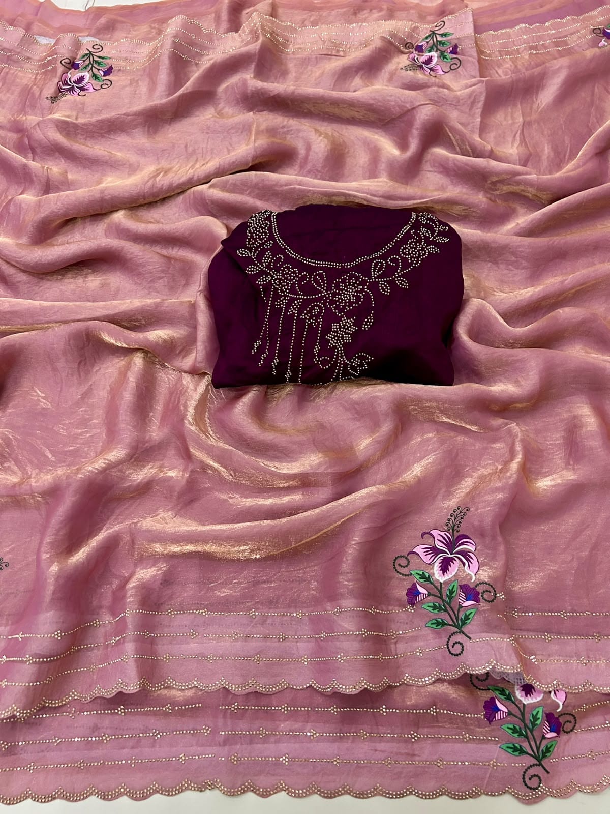 Partywear Crunchy fabric saree