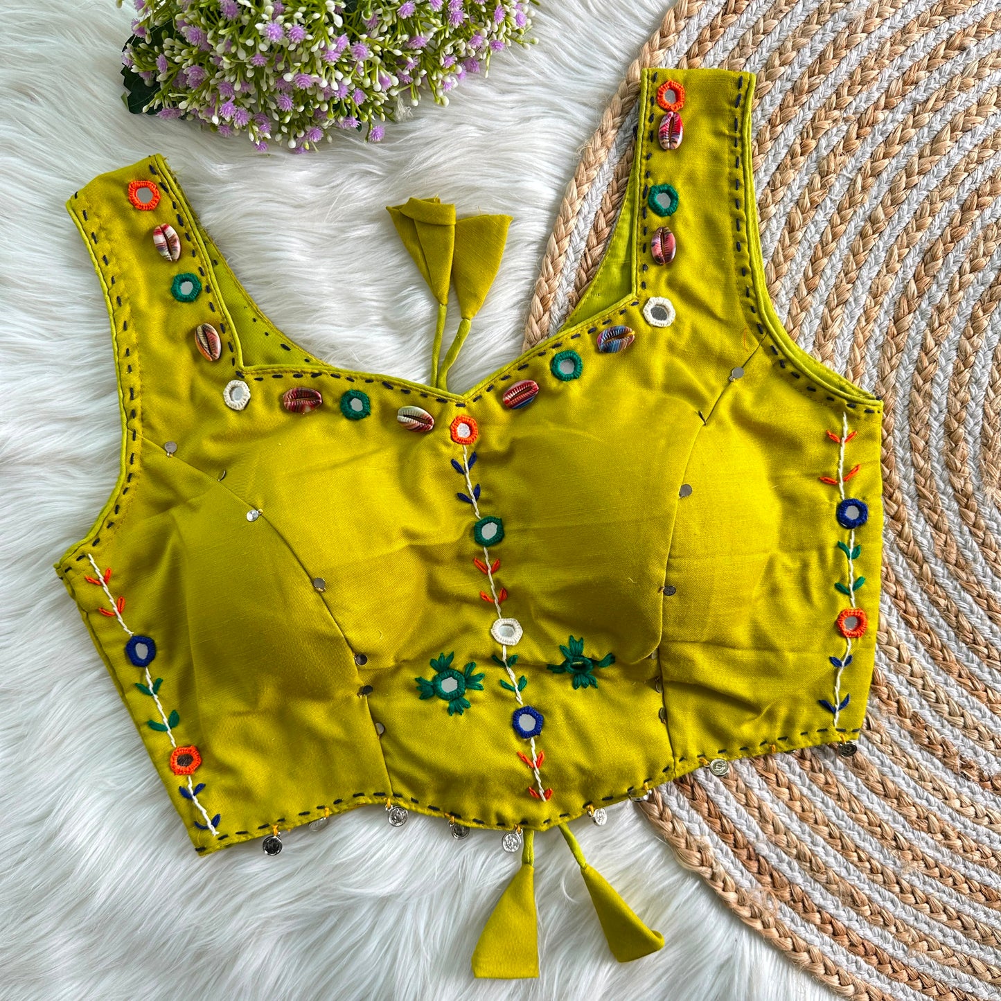 PRESENTING PURE HAND MIRROR DESIGNER READY MADE BLOUSE