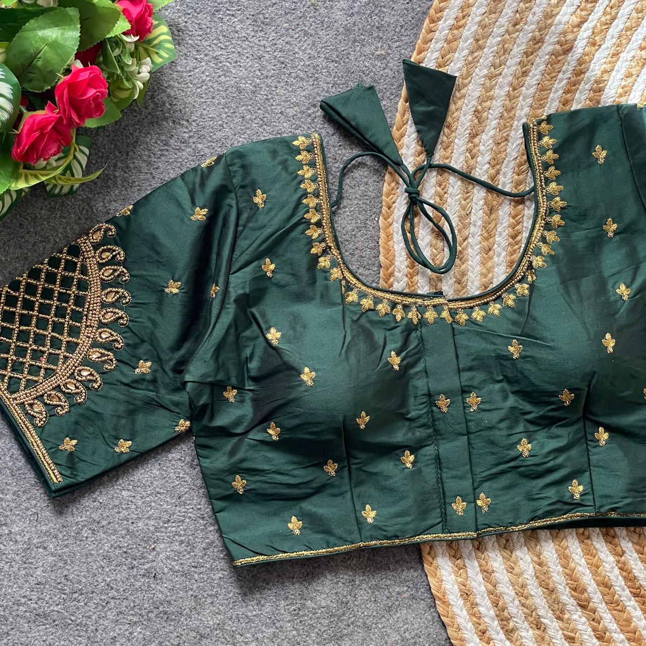 Heavy banarasi silk ready made blouse
