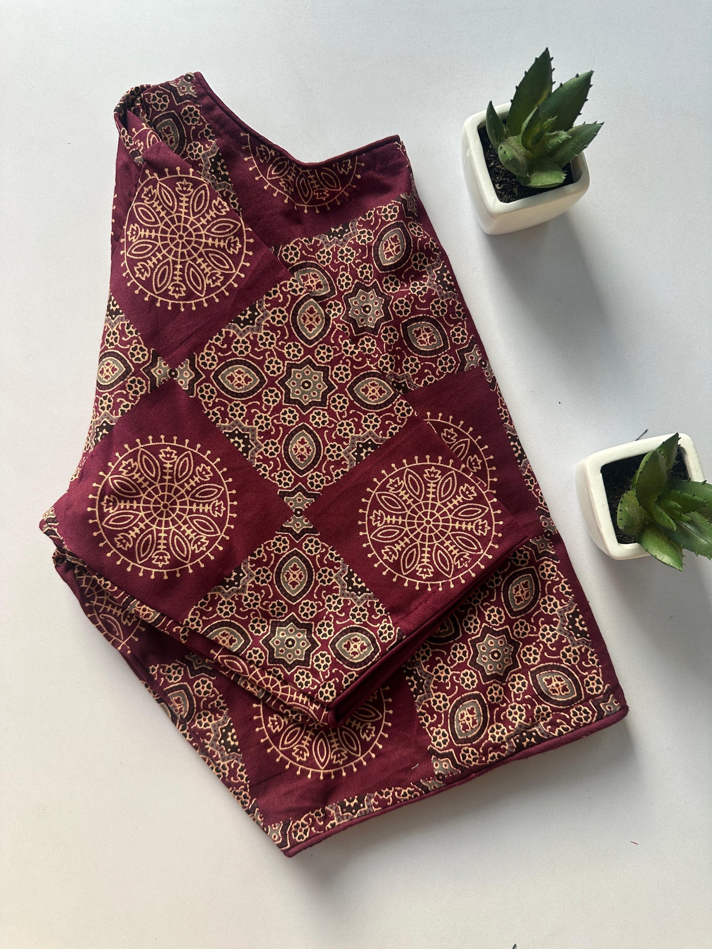 Presenting pure ajrakh handBlock/ikkat/indigo cotton ready made blouse