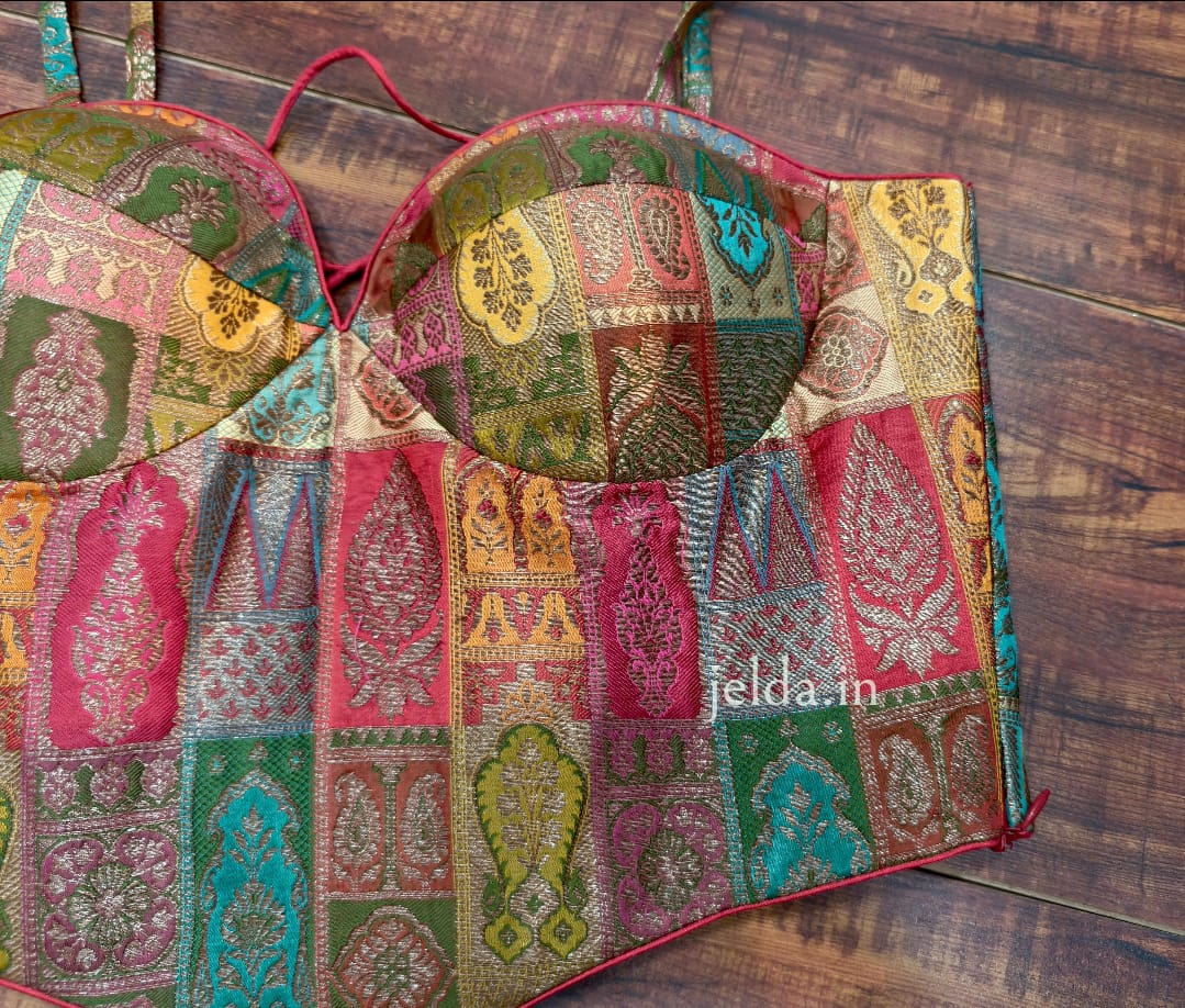 Corset multi banarsi brocade custom made blouse