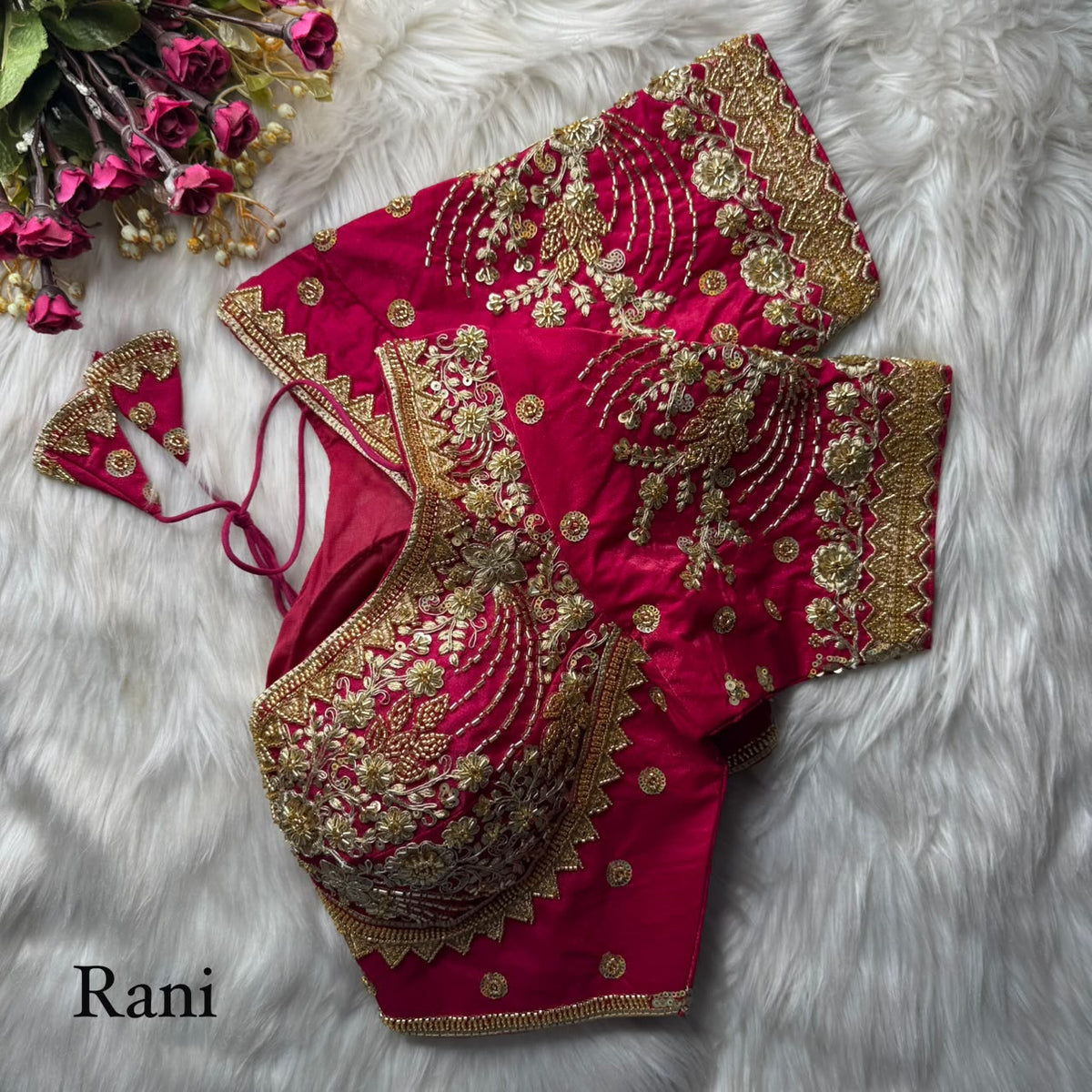 Heavy Beads + Sequins & Codding Work ready made blouse