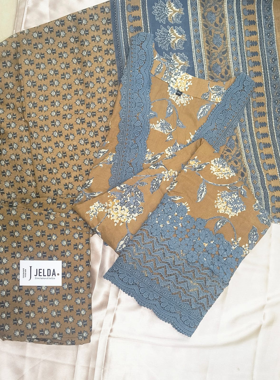 Cotton printed with lace work salwar suit