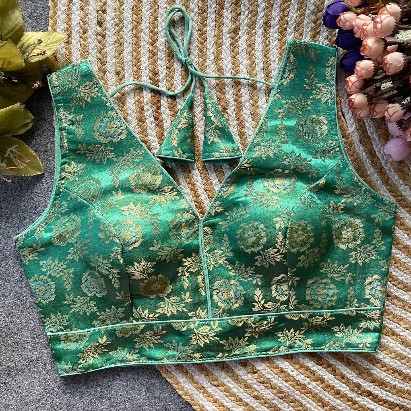 Dola silk sleeveless ready made blouse