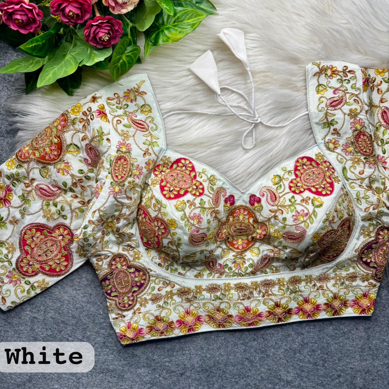 Beautiful Position Work Madhubala ready made blouse
