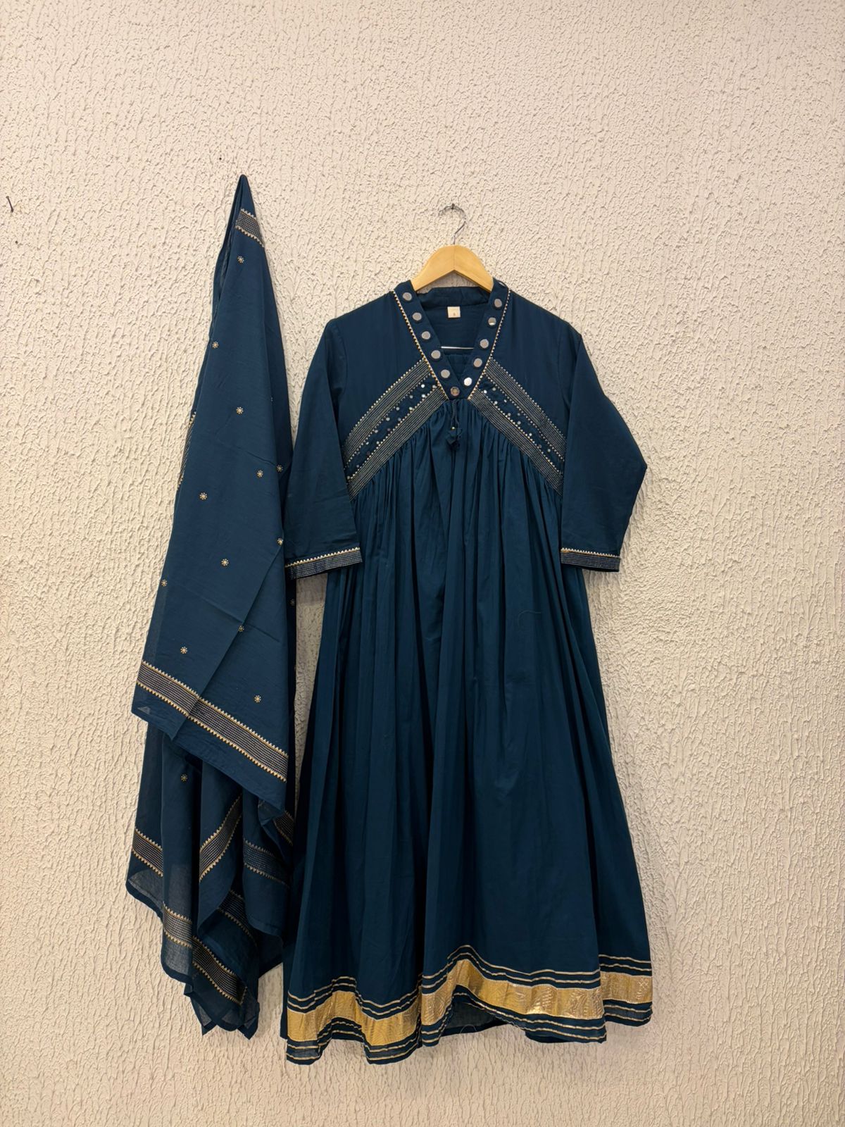Cotton mirror work salwar suit