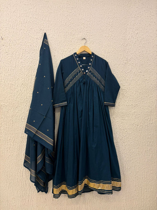 Cotton mirror work salwar suit