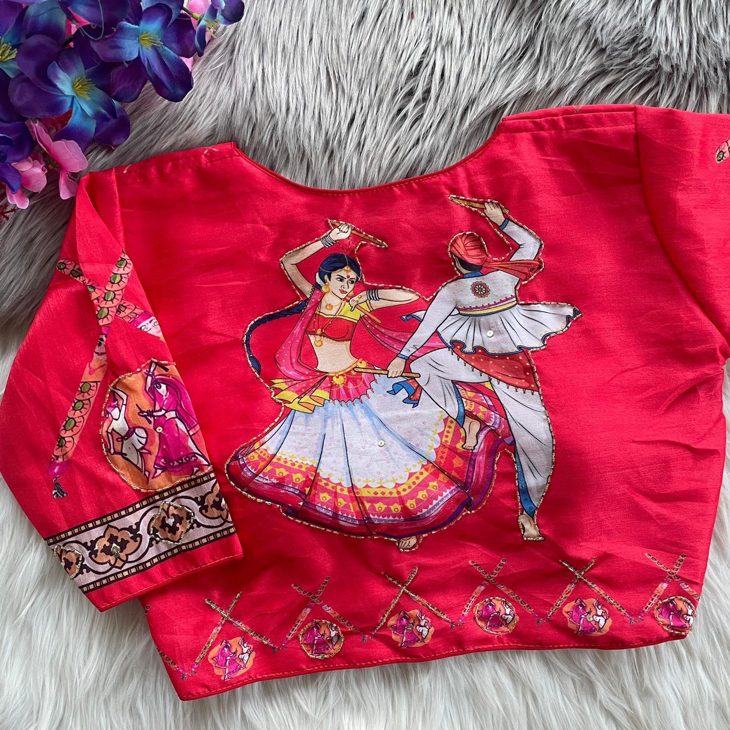 Pure silk with hand work ready made blouse