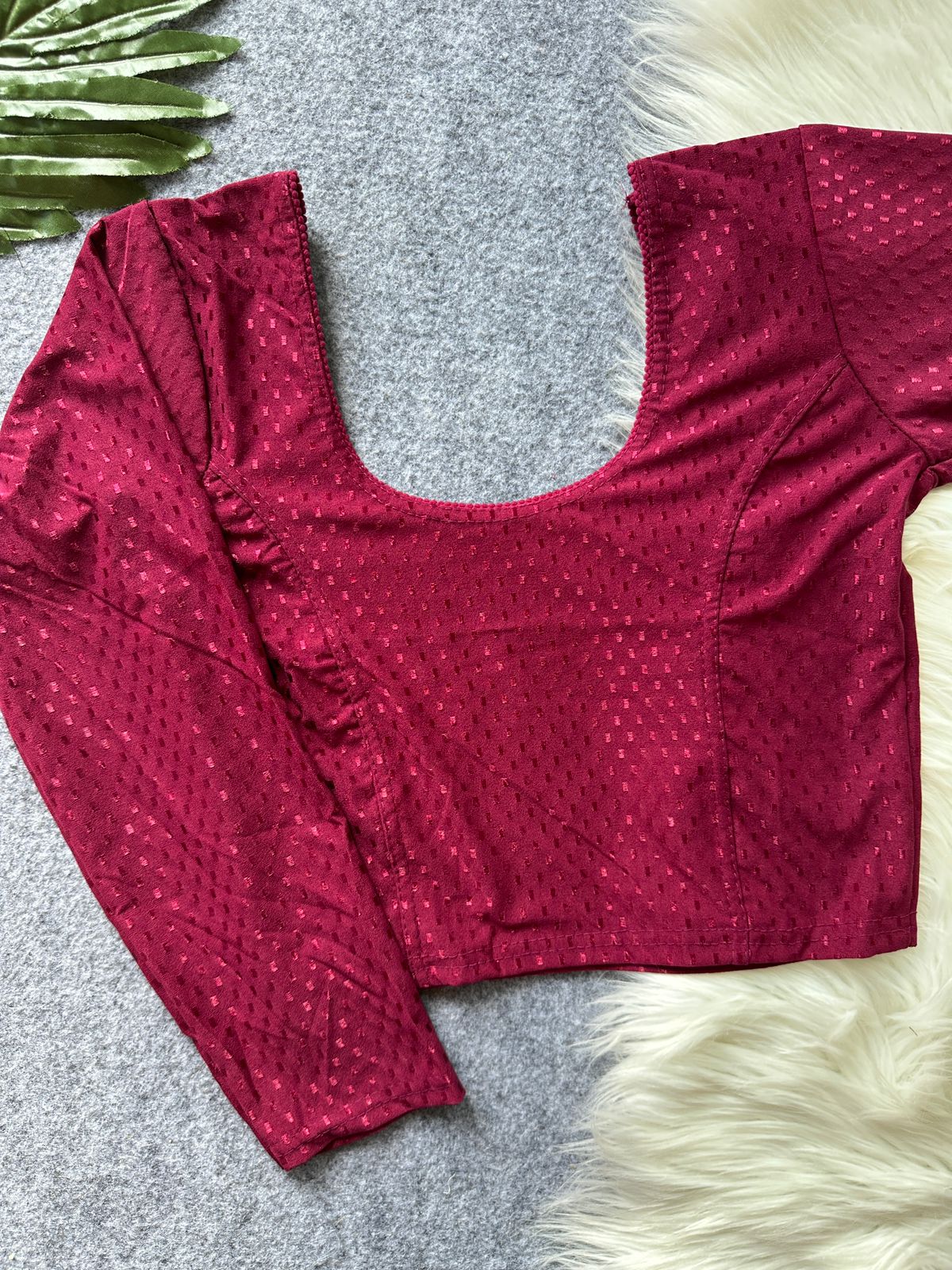 Cotton dobby stretchable ready made blouse