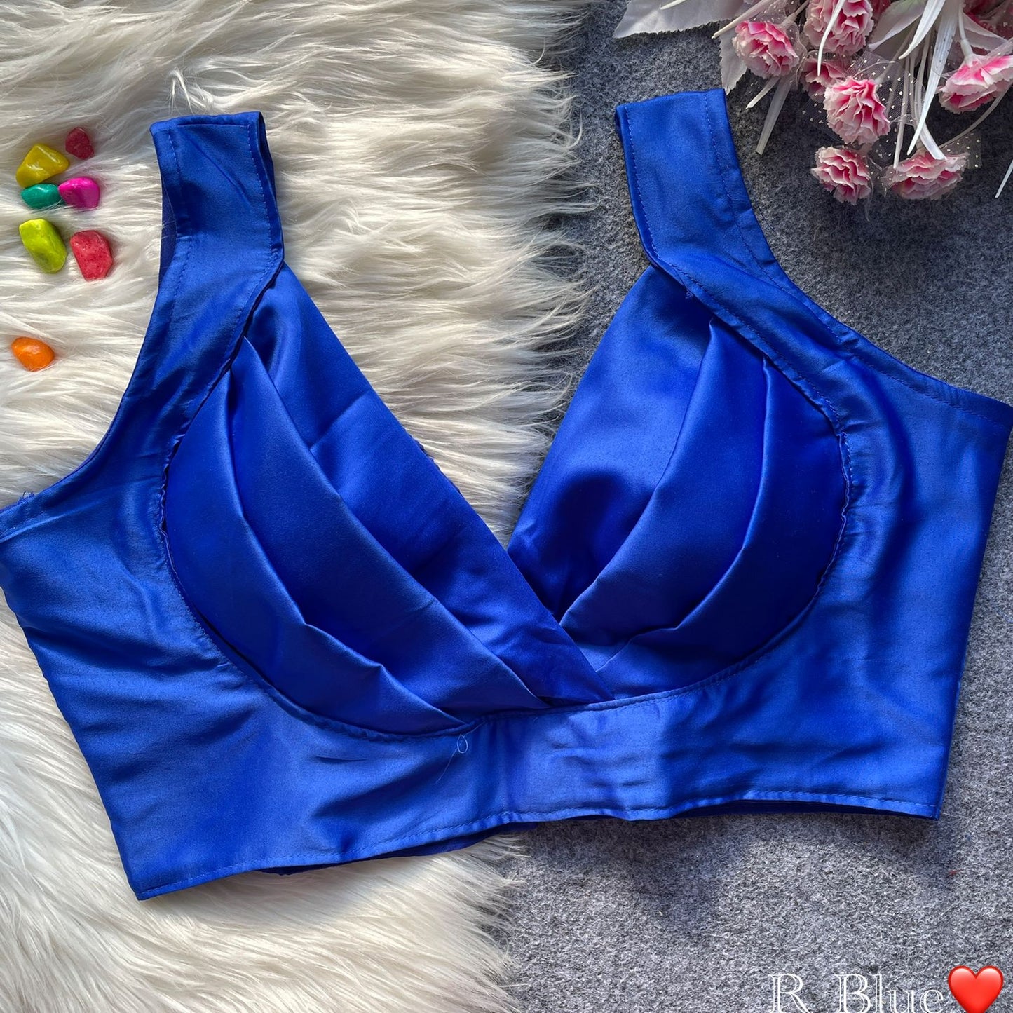 Pure malai satin ready made blouse