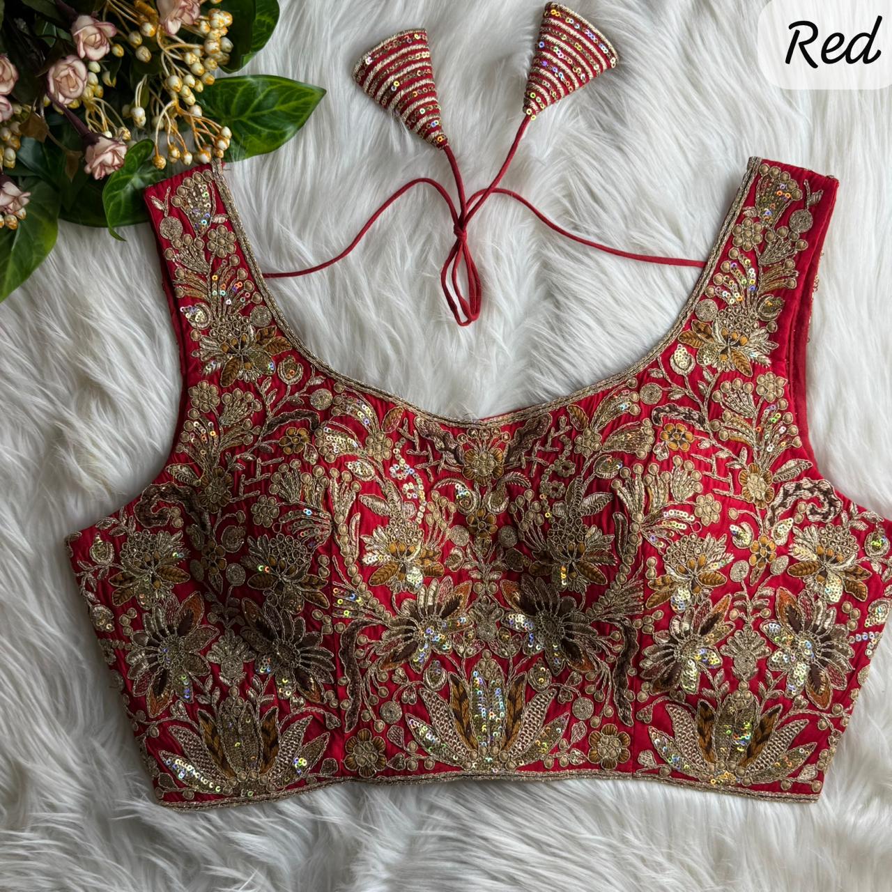 Heavy Pure Soft Roman Silk With Tricot Fuising ready made blouse