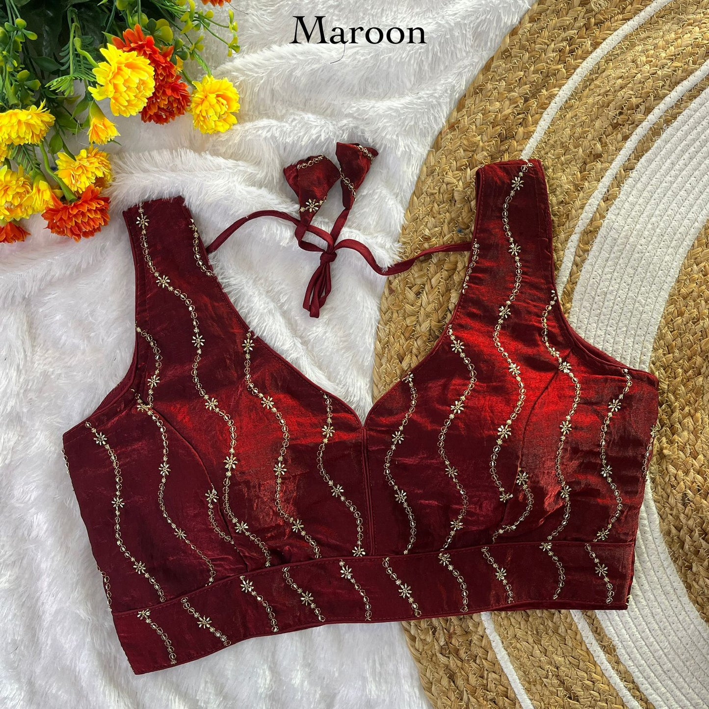 Fendy NC Sattin sleeveless ready made blouse