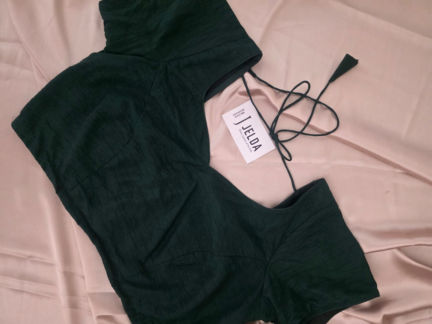 Pure dupion silk Green half sleeve custommade blouse