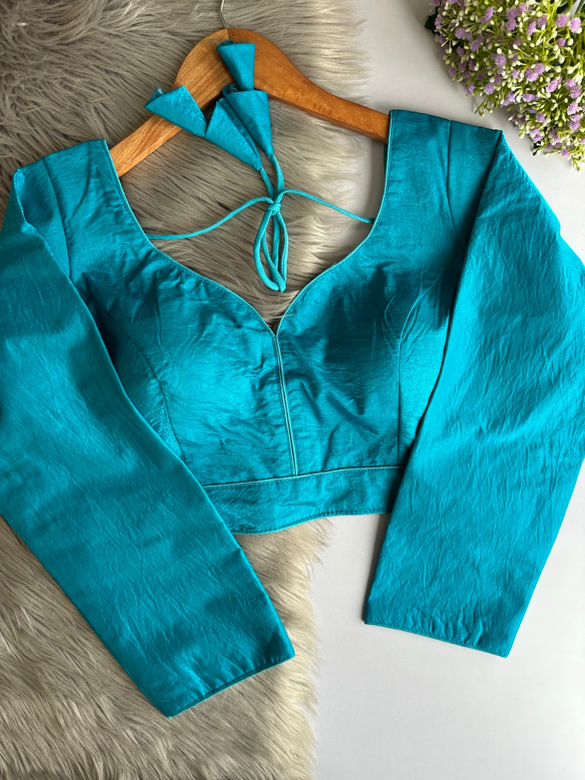 Space silk full sleeve ready made blouse