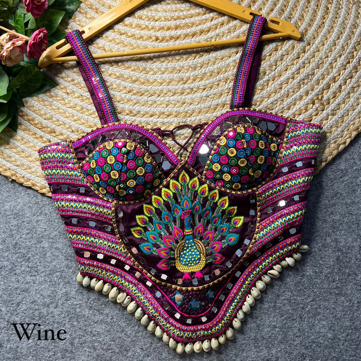 Heavy Thread + Real Mirror & Real Work ready made blouse
