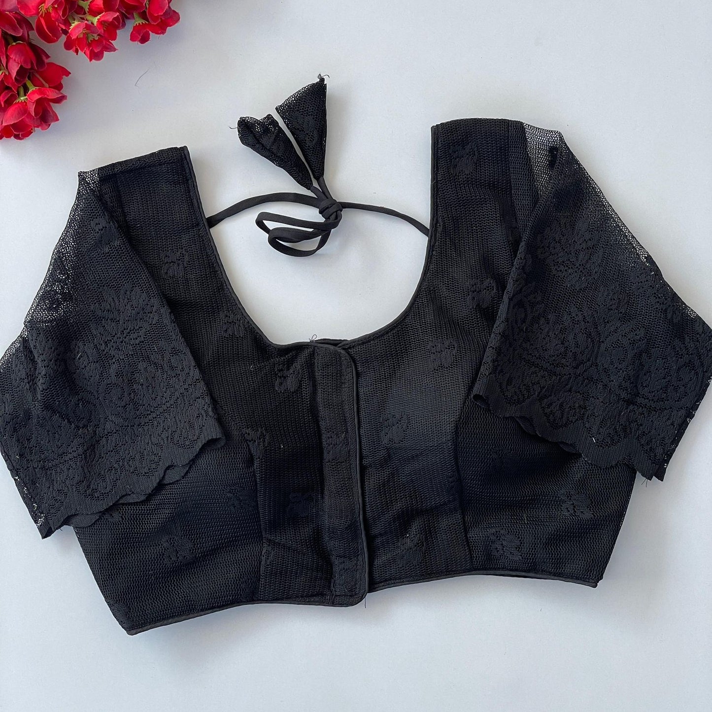 Knitting super net cutwork ready made blouse